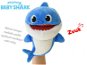 Baby Shark plyšová maňuška 23 cm modrá na batérie s voliteľnou rýchlosťou hlasu 12m + vo vrecúšku - Plyšová hračka