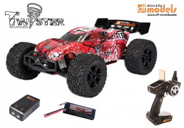 DF Models Voiture RC 1/10 Tout Terrain Truggy Twister Brushless