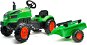 Šlapací traktor s vlečnou a otevírací kapotou zelený - Šlapací traktor