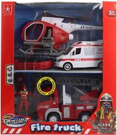 Akkumulátoros tűzoltóautó játékszett - Játék autó készlet