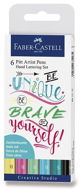 Faber-Castell Pitt Artist Pen Hand Lettering markers, 6 colours - Felt Tip Pens