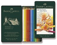 Faber-Castell Polychromos színesek pléhdobozban, 12 szín - Színes ceruza