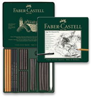 FABER-CASTELL Pitt Monochrome Uhle v plechovej škatuľke, súprava 24 ks - Výtvarné potreby