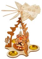 Christmas Ornaments Wooden Rotating Candlestick 17,5x17,5x23,5cm BD-21596AN - Vánoční ozdoby