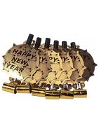Happy New Year blowers - New Year&#39; s Eve - gold - 6 pcs - Party Accessories