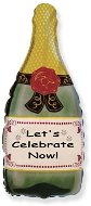 Balónik fóliový fľaša šampanského – champagne – Silvester – Happy New Year – 82 cm - Balóny
