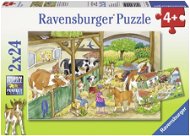 Ravensburger 091959 Tag auf dem Bauernhof 2x24 Puzzleteile - Puzzle