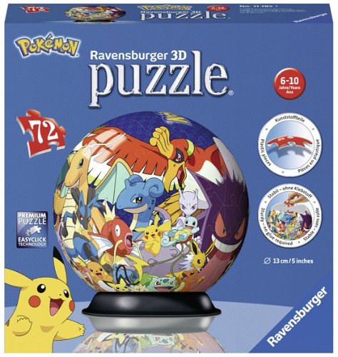 Ravensburger - Puzzle 3D Puzzle Ball Pokémon 72pz – Iperbimbo