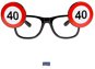 Party Glasses Birthday Road Sign - 40 - Costume Accessory