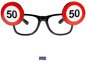 Párty okuliare, narodeniny, dopravná značka – 50 - Doplnok ku kostýmu
