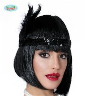 Charleston Headband with Feather Black - Costume Accessory
