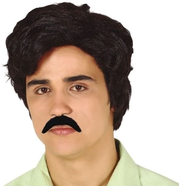 Men s Black Wig with Mustache Drug Dealer Wig Alza.cz