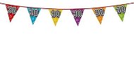 Girlanda Narodeniny – Vlajky  „30" Holografická Farebná – 800 cm - Girlanda