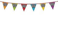Girlanda Narodeniny – Vlajky „50" Holografická Farebná – 800 cm - Girlanda