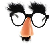 Professor Black Party Glasses with Mustache - Costume Accessory