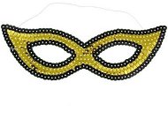 Škraboška – Maska s flitrami Zlatá - Karnevalová maska
