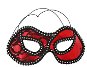 Karnevalová maska – Maska s čipkou Červená – Rozlúčka so Slobodou - Karnevalová maska