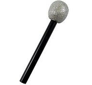 Mikrofón Strieborný – Disco – 26 cm - Doplnok ku kostýmu