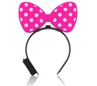 Flashing Headband with Pink Ribbon with Polka Dots - Headband