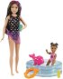 Barbie Bébiszitter medencével - Játékbaba