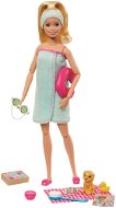 Barbie Wellness Doll in a Blue Bath Towel - Doll