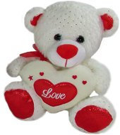 Teddybär mit Herz - weiß - 23 cm - Kuscheltier
