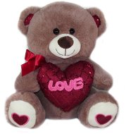 Medvedík so srdcom Love – 30 cm Hnedý - Plyšová hračka