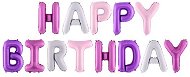 Foil Balloon Inscription Happy Birthday Pink-purple Mix - Balloons