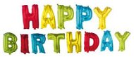 Foil Balloon Inscription Happy Birthday 3.5m - Colour Mix - Balloons