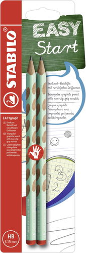 STABILO EASYgraph R Pastel Edition HB, zelená, 2 ks, Blister - Ceruzka - Hlavný obrázok