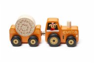 Cubika 15351 Traktor s vlekem - dřevěná skládačka s magnetem 3 díly - Motorická hračka