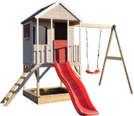 Children&#39; s wooden house Porch with a swing - Children's Playhouse