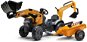 Traktor šliapací Case Constraction 580 Super N oranžový s prednou aj zadnou lyžicou a prívesom - Šliapací traktor