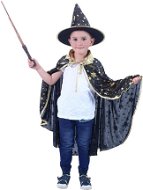 Rappa černý čarodějnický plášť  s kloboukem - Kostým