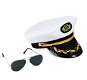 Rappa Set of Captain Hats with Glasses - Costume Accessory