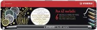STABILO Pen 68 metallic, 6 ks, kovové puzdro - Popisovače