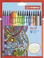 STABILO Pen 68, 18 ks, kartónové puzdro - Fixky