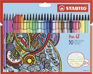 STABILO Pen 68, 30 ks, kartónové puzdro - Fixky