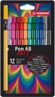 STABILO Pen 68, 12 ks, kartónové puzdro „ARTY“ - Fixky