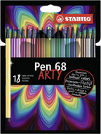 STABILO Pen 68, 18 ks, kartónové puzdro „ARTY“ - Fixky