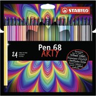 STABILO Pen 68, 24 ks, kartónové puzdro „ARTY“ - Fixky