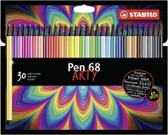 STABILO Pen 68, 30 ks, kartónové puzdro „ARTY“ - Fixky