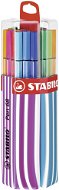 STABILO Pen 68 Twin Pack Etui - rosa/blau - 20 Farben - Filzstifte
