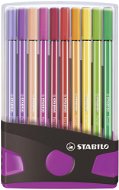 STABILO Pen 68, 20 ks, ColorParade, antracit/ružové - Fixky