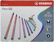 STABILO Pen 68, 15 ks, kovové puzdro - Fixky