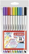 STABILO Pen 68 brush, 10 ks, puzdro - Fixky