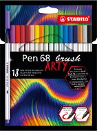 STABILO Pen 68 brush, 18 ks, puzdro „ARTY“ - Fixky