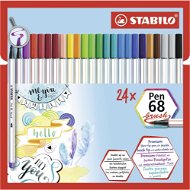 STABILO Pen 68, brush, 24 ks, puzdro - Fixky