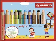 STABILO woody 3 in 1 10 pcs case with sharpener - Coloured Pencils