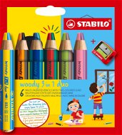 STABILO woody 3 in 1 duo 6 pcs case with sharpener - Coloured Pencils